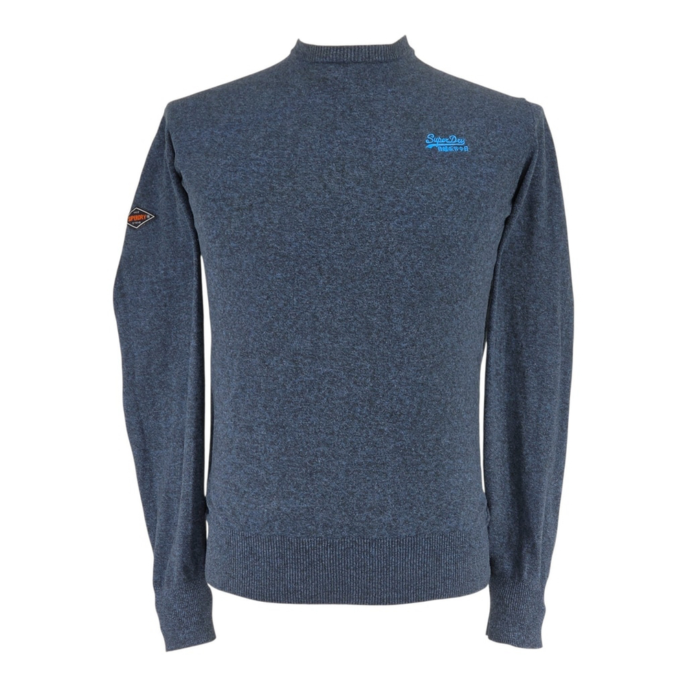 Quiet Luxury Superdry Crewneck Sweater Men’s XL Blue Cashmere Blend Casual